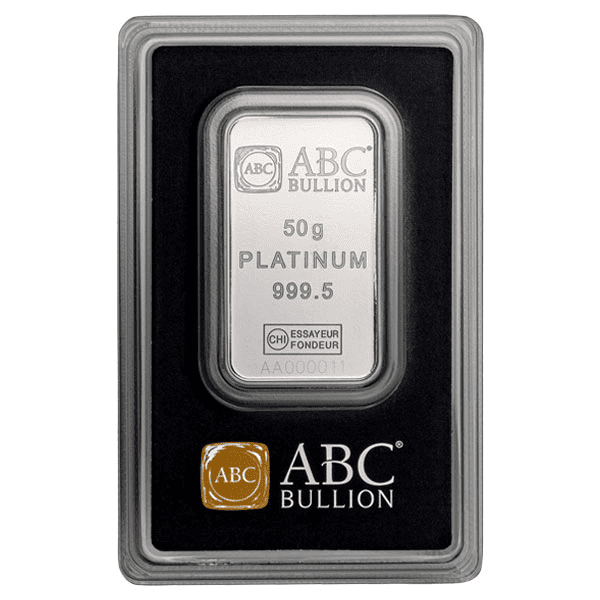 Picture of 50g ABC Platinum Minted Bar