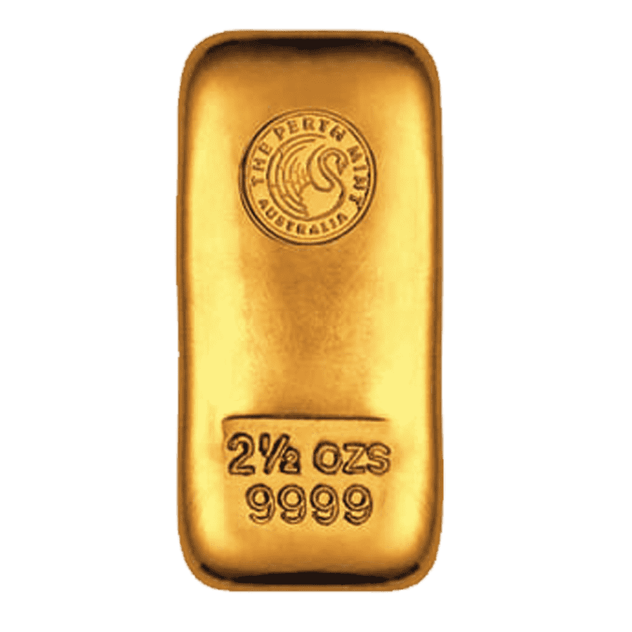 Picture of 2.5oz Perth Mint Gold Cast Bar