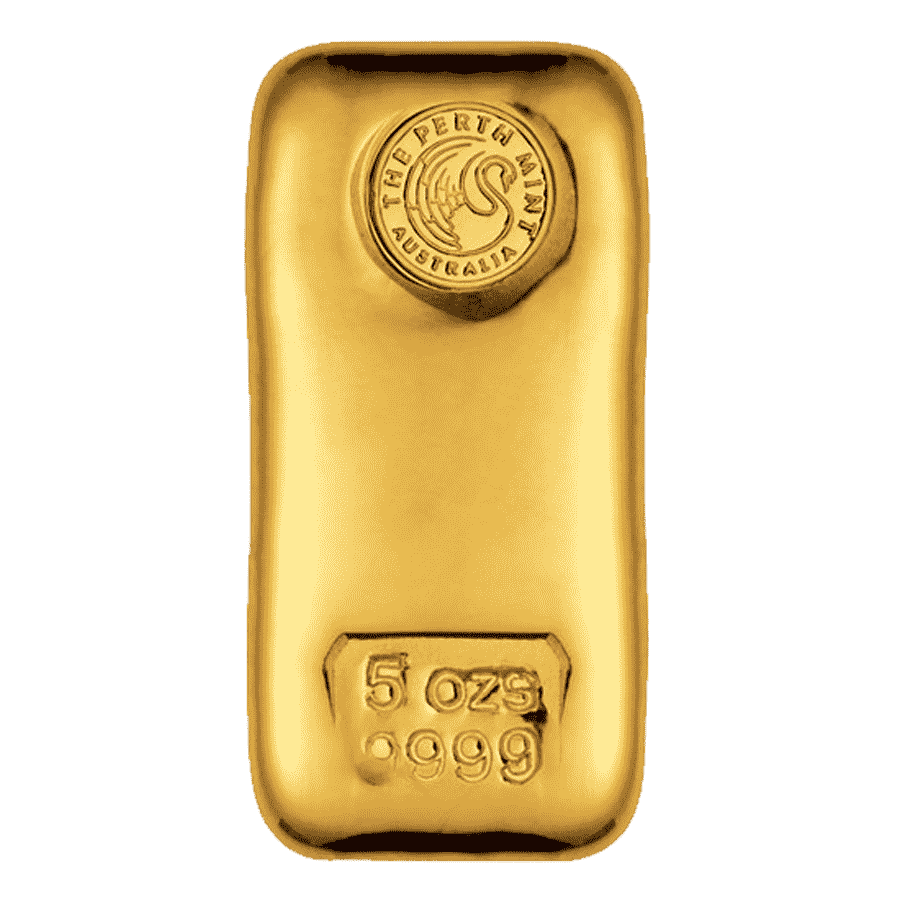 Picture of 5oz Perth Mint Gold Cast Bar