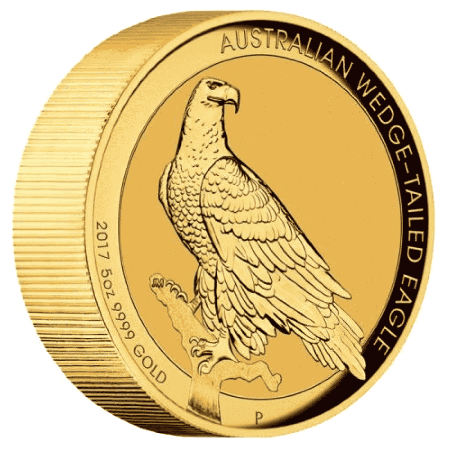 Picture of 2017 Australian 5oz Gold Wedge-tailed Eagle High Relief Coin in Wooden Box