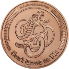 Picture of 1 oz Don't Tread on Me! Liberty or death copper round