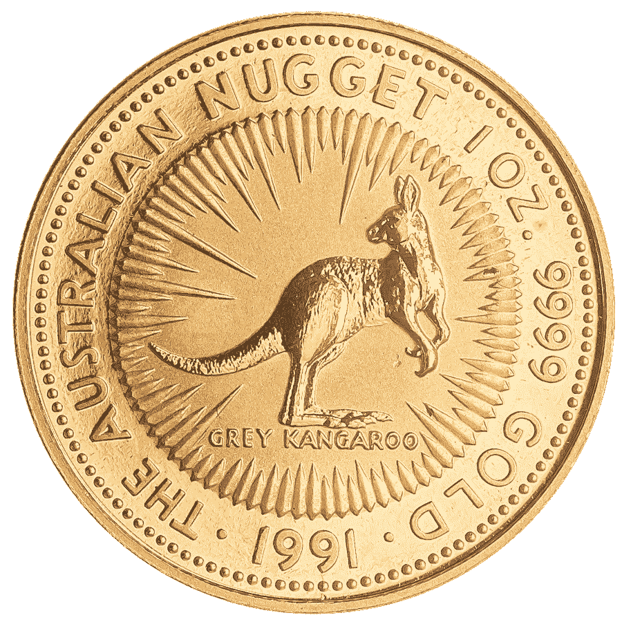 Picture of 1991 1oz Australian Nugget Gold Coin - Grey Kangaroo