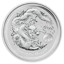Picture of 2012 1oz Lunar Dragon Silver Coin with Lion Privy