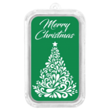 Picture of 1oz Merry Christmas Tree Silver Colorized Bar