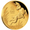 Picture of 2023 1/4oz Lunar Series III Year Of The Rabbit Proof Gold Coin in presentation box