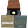 Picture of 2012 Australian 1/25th oz Gold Koala Proof Coin in Wooden Box