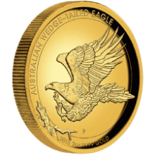 Picture of 2015 Australian 2oz Gold Wedge-tailed Eagle High Relief Coin in Wooden Box