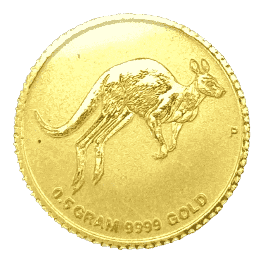 Picture of 2017 Australian 0.5g Gold Kangaroo Miniature Proof Coin in Presentation Sleeve