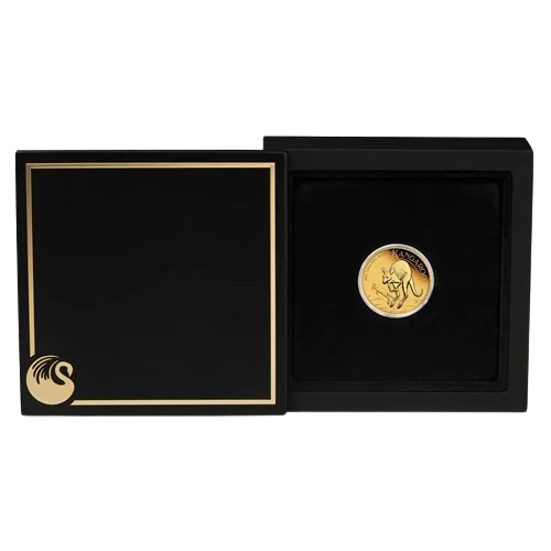 Picture of 2022 1/4oz Australian Kangaroo Gold Proof Coin in presentation box