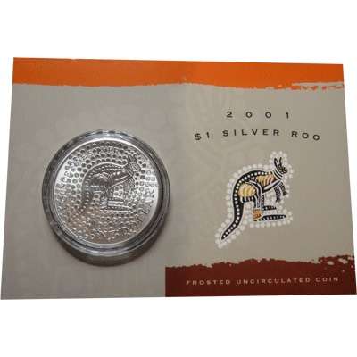 Picture of 2001 $1 1oz Australian Kangaroo Silver Uncirculated Coin in Sleeve