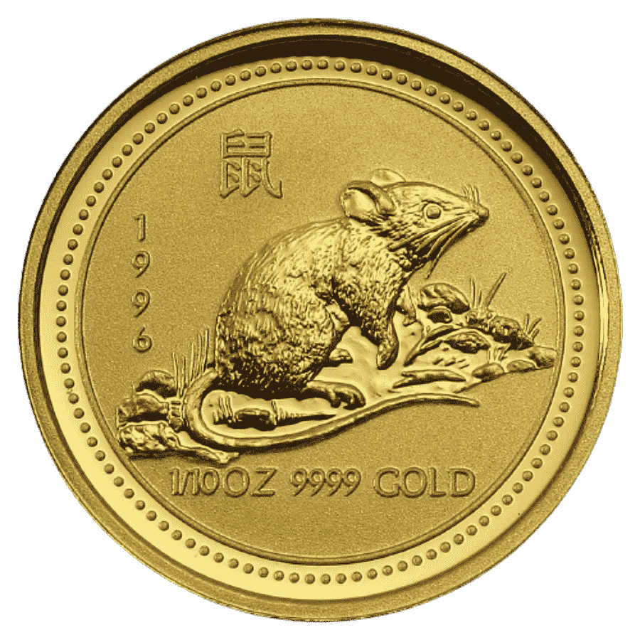 Picture of 1996 1/10th oz Lunar Series I - Year of the Mouse Gold Coin