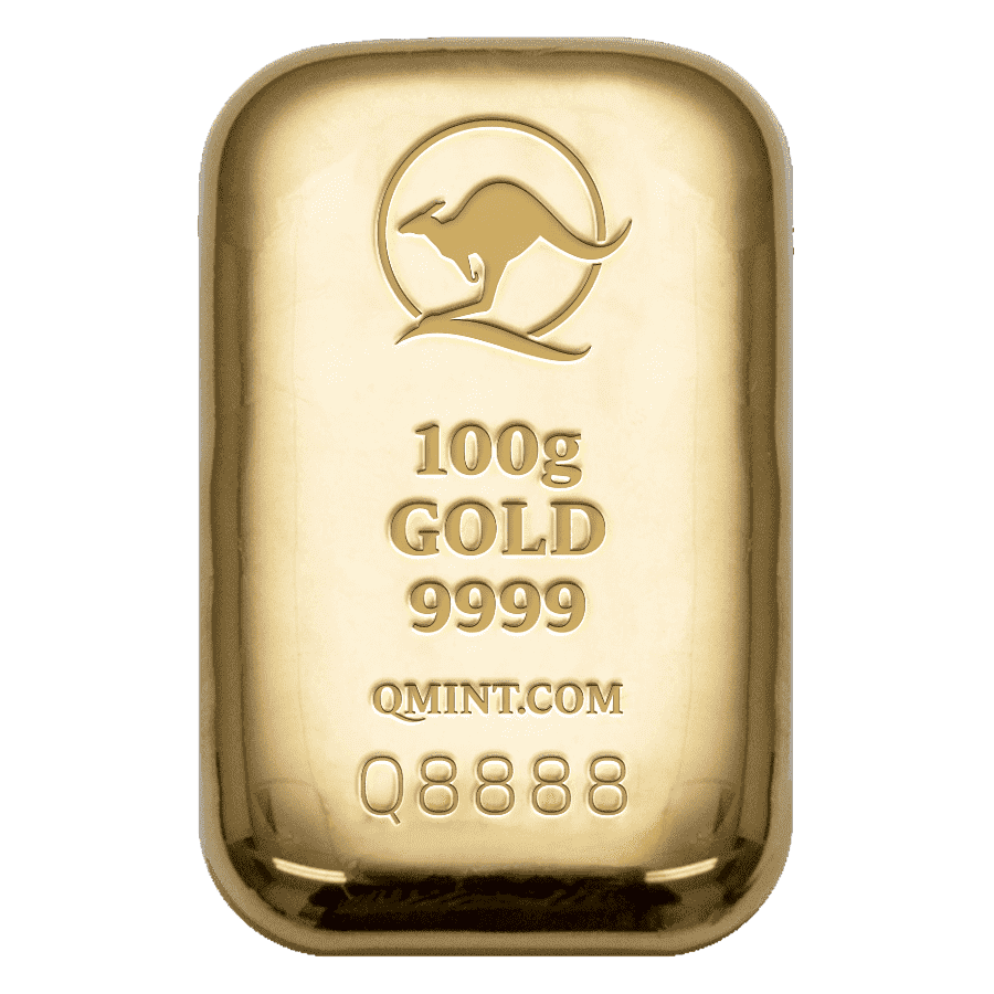 Picture of 100g Queensland Mint Kangaroo Gold Cast Bar