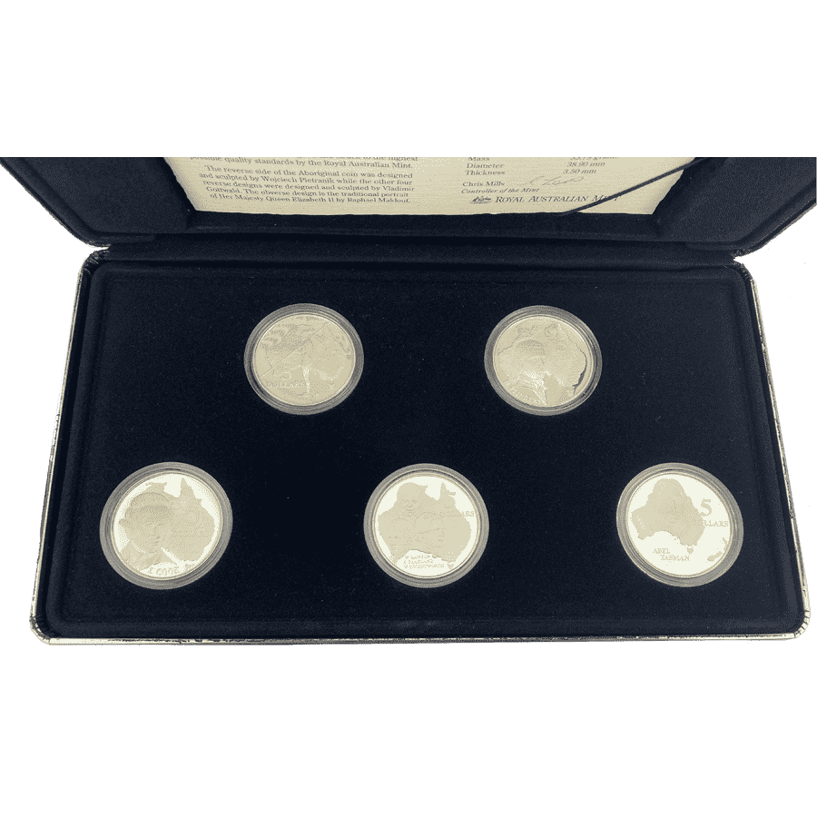 Picture of 1993 Australian Masterpieces in Silver The Explorers Silver 5 Coin Proof Set