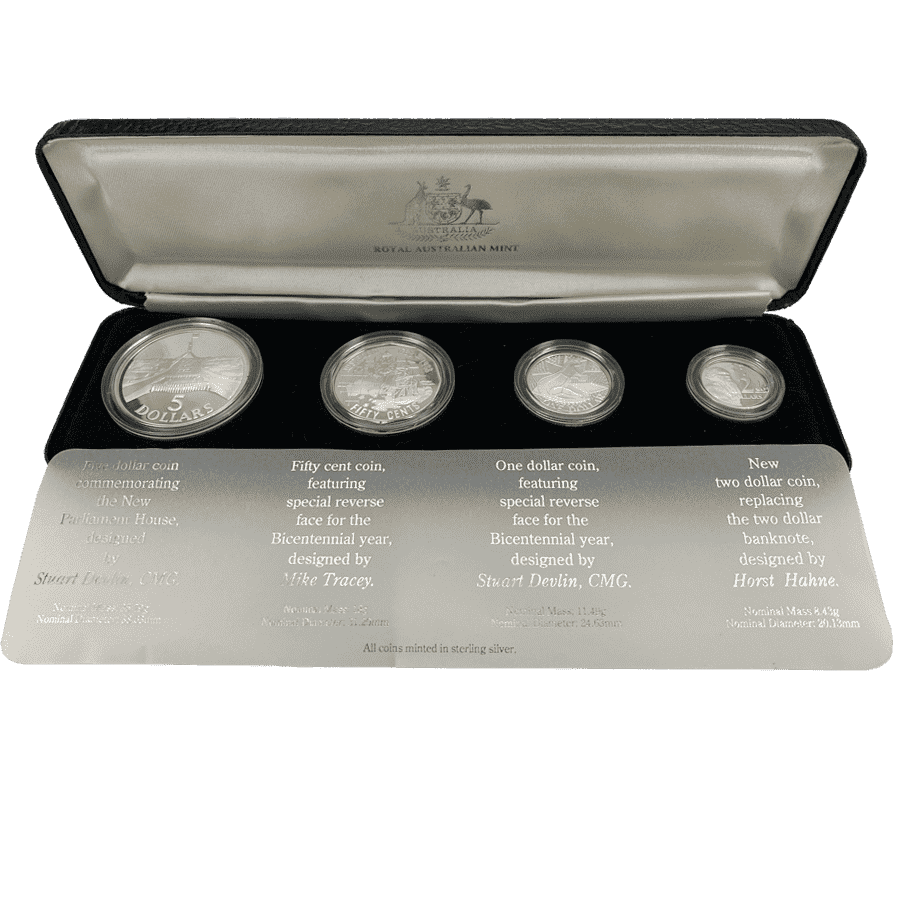 Picture of 1988 Australian Masterpieces in Silver Circulating Coins Silver 4 Coin Proof Set